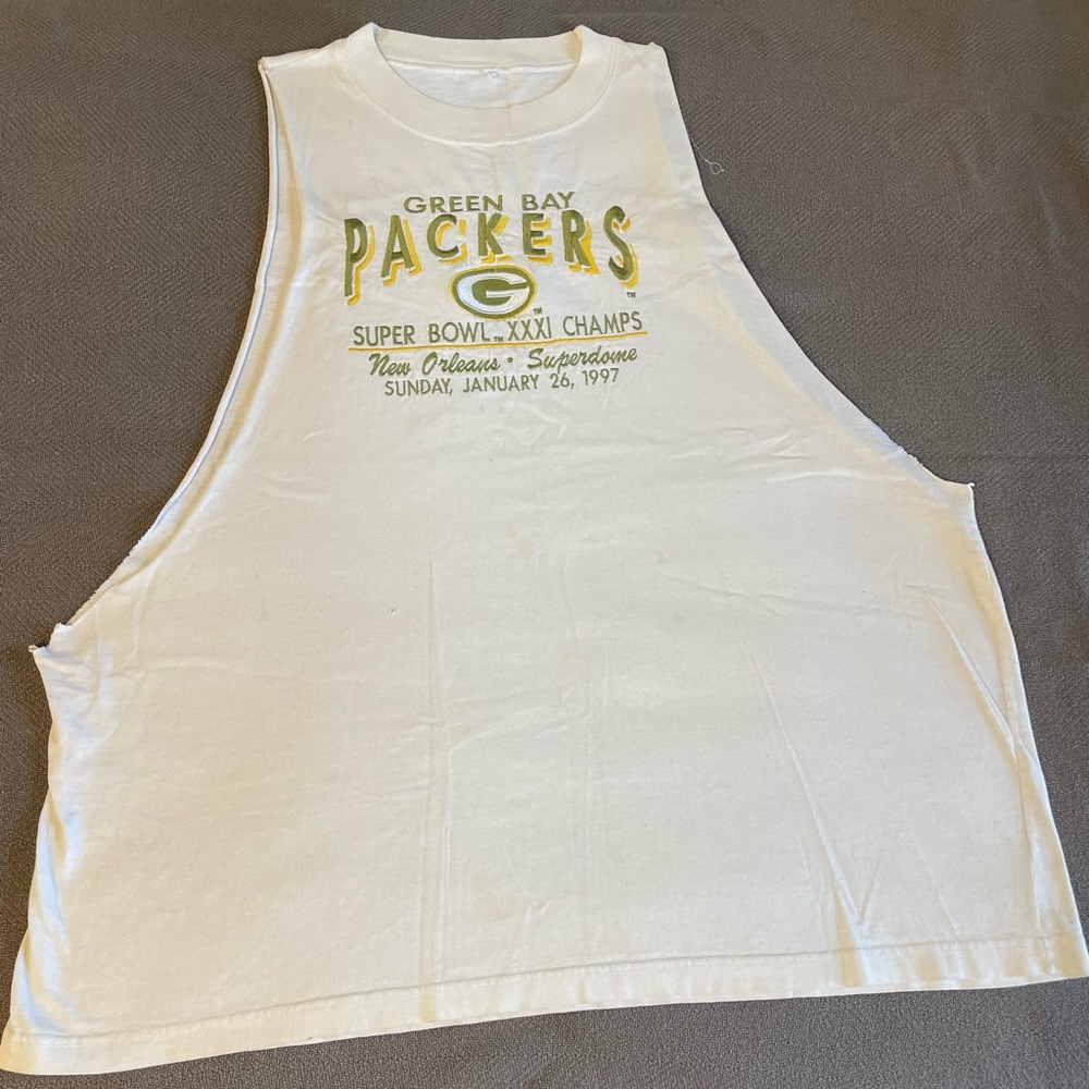 VINTAGE - Green Bay Packers Superbowl XXXI Champs - Cutoff Shirt
